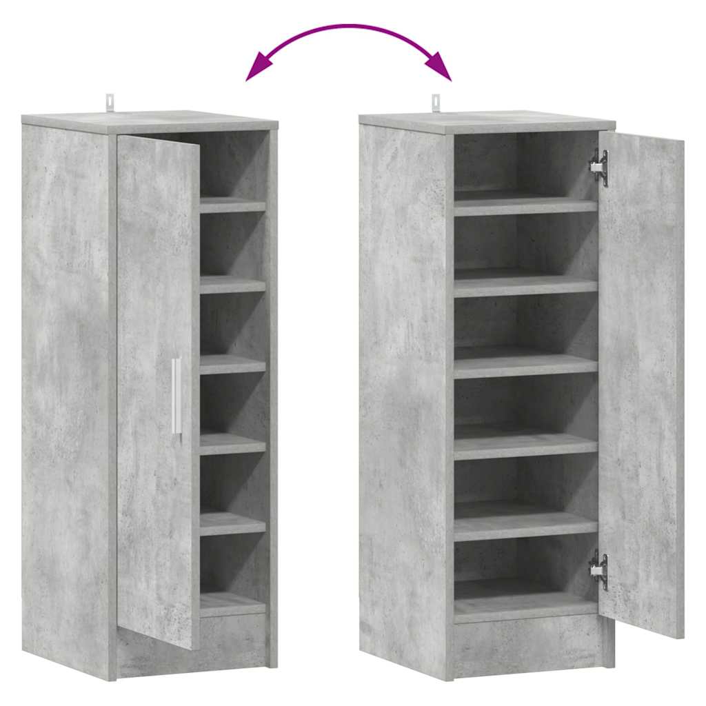 808976 vidaXL Shoe Cabinet Concrete Grey 32x35x92 cm Engineered Wood