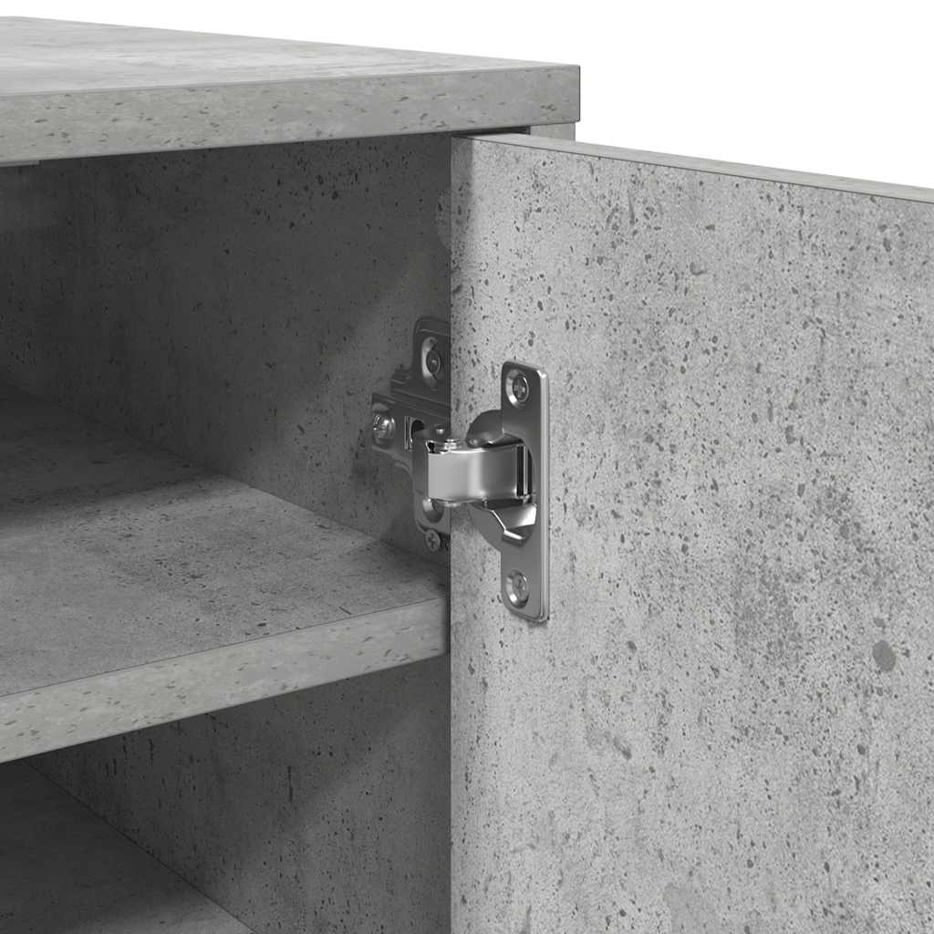 808976 vidaXL Shoe Cabinet Concrete Grey 32x35x92 cm Engineered Wood