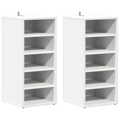 808982 vidaXL Shoe Cabinets 2 pcs White 31,5x35x70 cm Engineered Wood