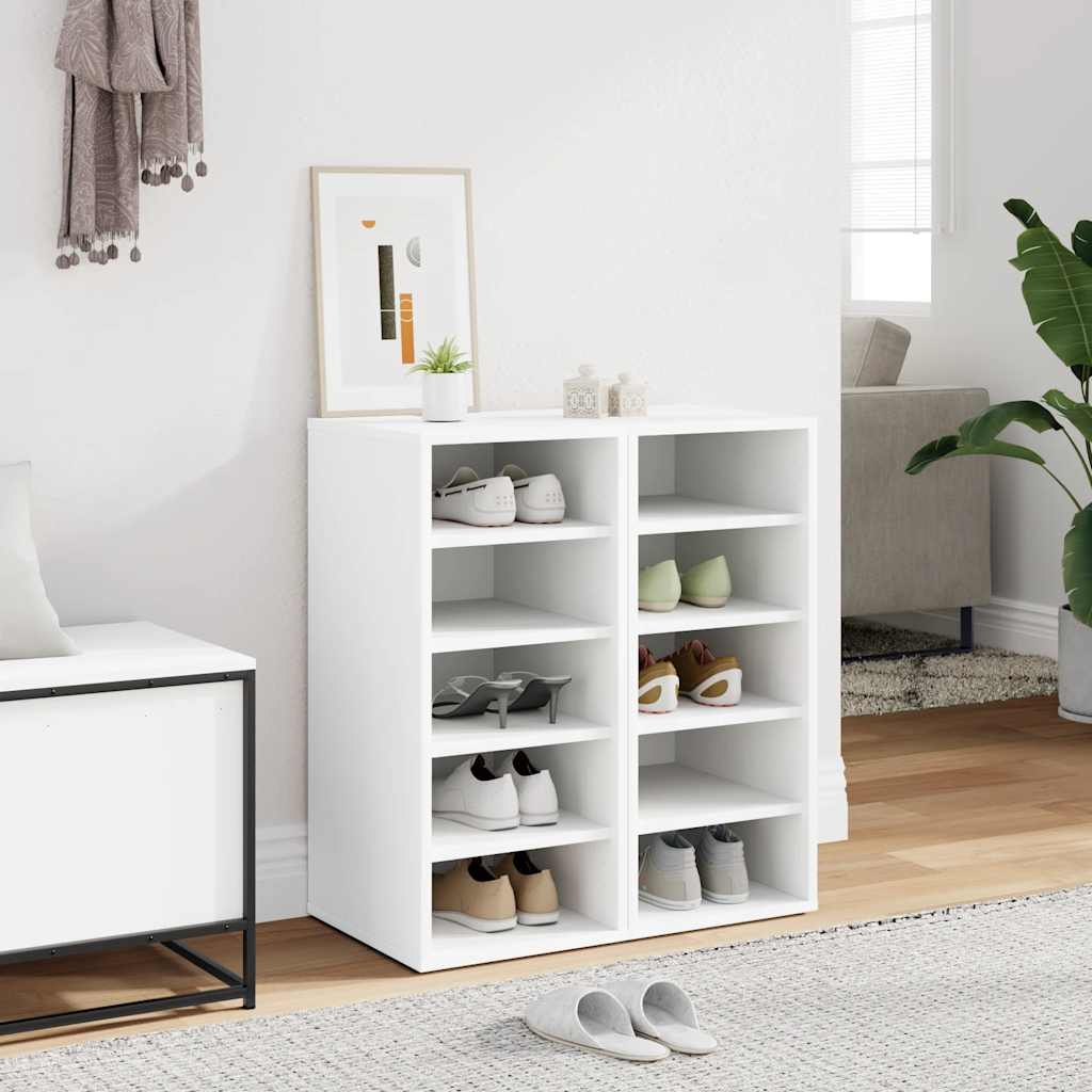 808982 vidaXL Shoe Cabinets 2 pcs White 31,5x35x70 cm Engineered Wood