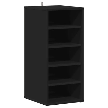 808983 vidaXL Shoe Cabinet Black 31,5x35x70 cm Engineered Wood