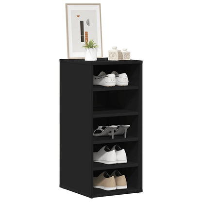 808983 vidaXL Shoe Cabinet Black 31,5x35x70 cm Engineered Wood
