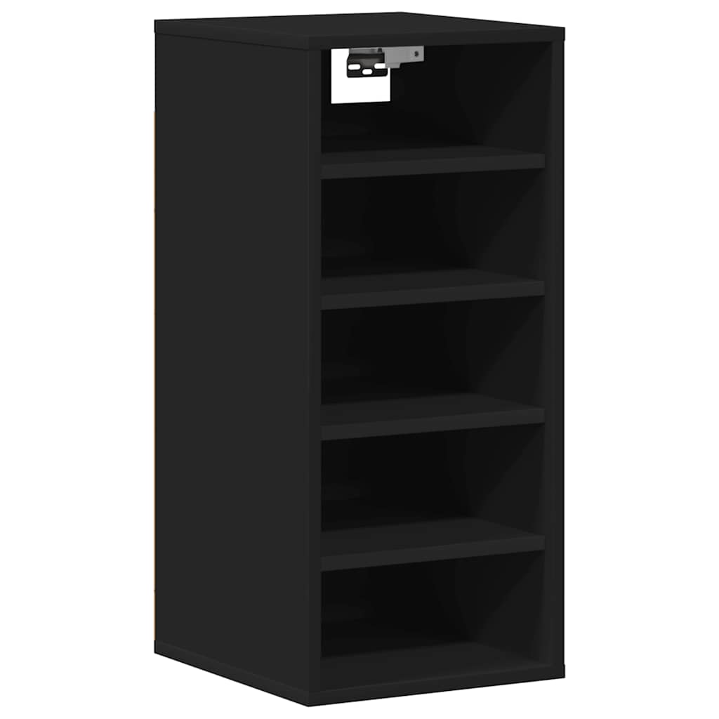 808983 vidaXL Shoe Cabinet Black 31,5x35x70 cm Engineered Wood