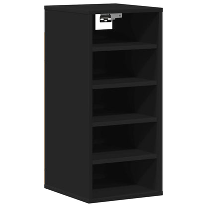 808983 vidaXL Shoe Cabinet Black 31,5x35x70 cm Engineered Wood