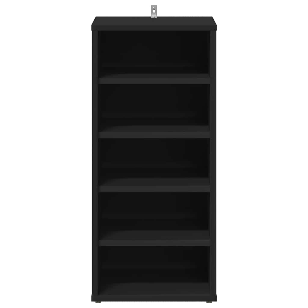 808983 vidaXL Shoe Cabinet Black 31,5x35x70 cm Engineered Wood