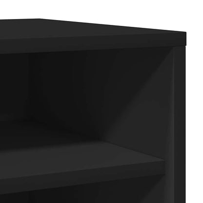 808983 vidaXL Shoe Cabinet Black 31,5x35x70 cm Engineered Wood
