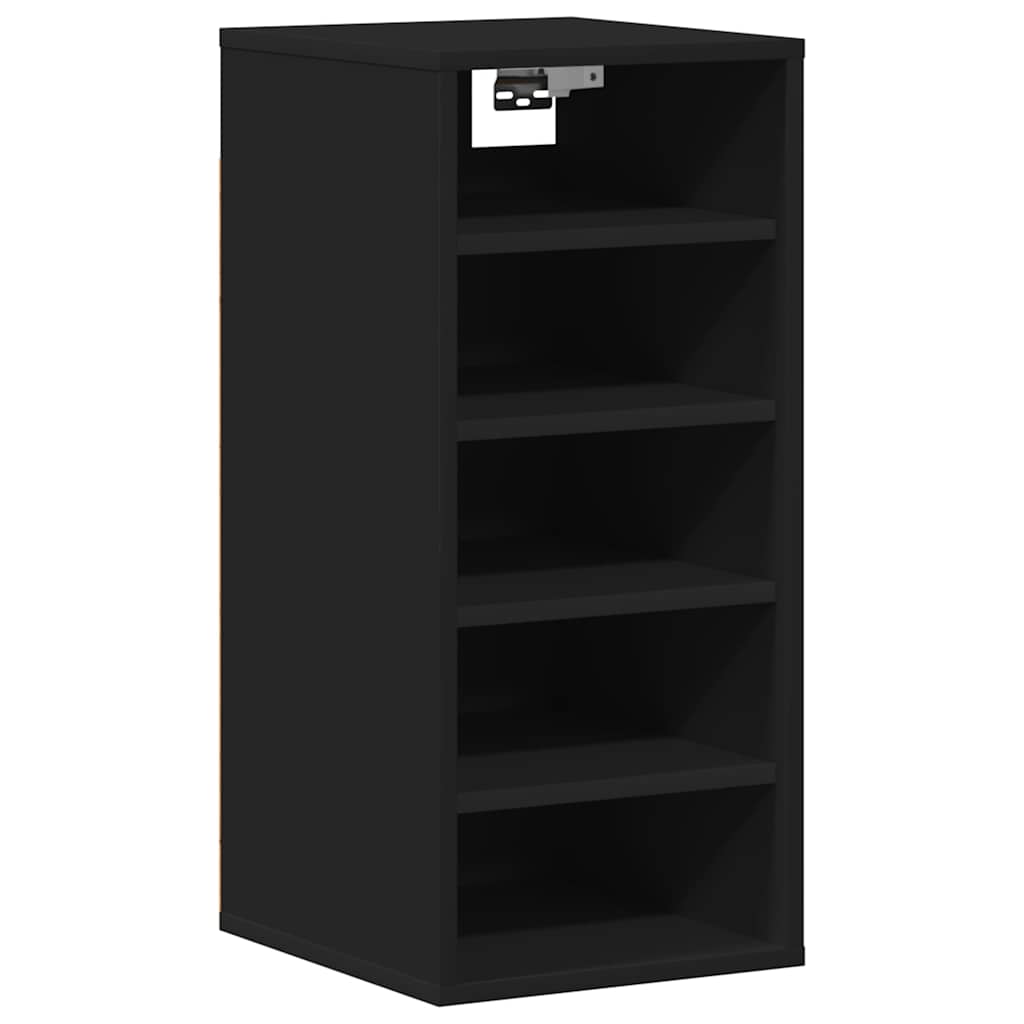 808984 vidaXL Shoe Cabinets 2 pcs Black 31,5x35x70 cm Engineered Wood