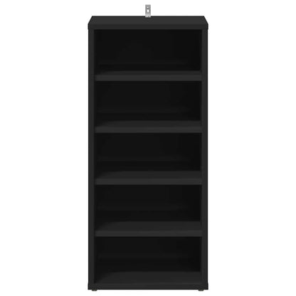 808984 vidaXL Shoe Cabinets 2 pcs Black 31,5x35x70 cm Engineered Wood