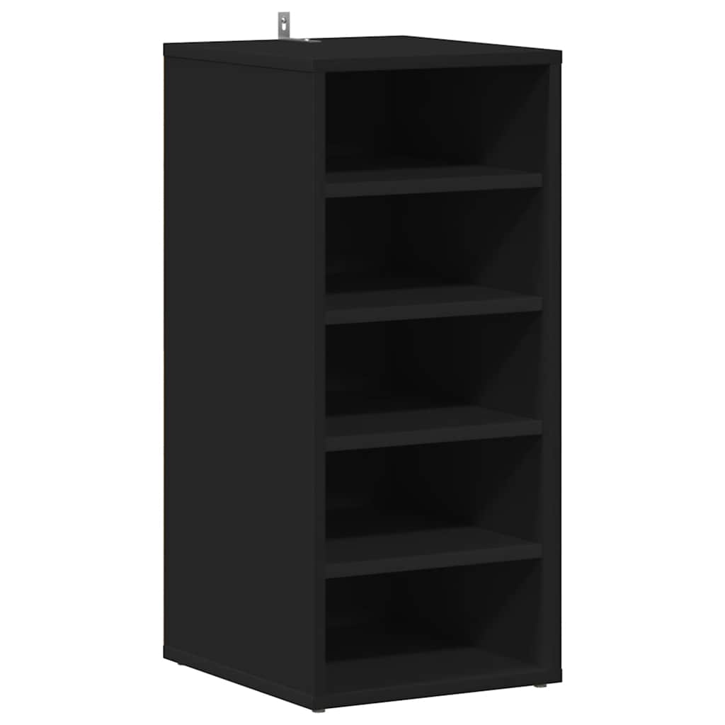808984 vidaXL Shoe Cabinets 2 pcs Black 31,5x35x70 cm Engineered Wood