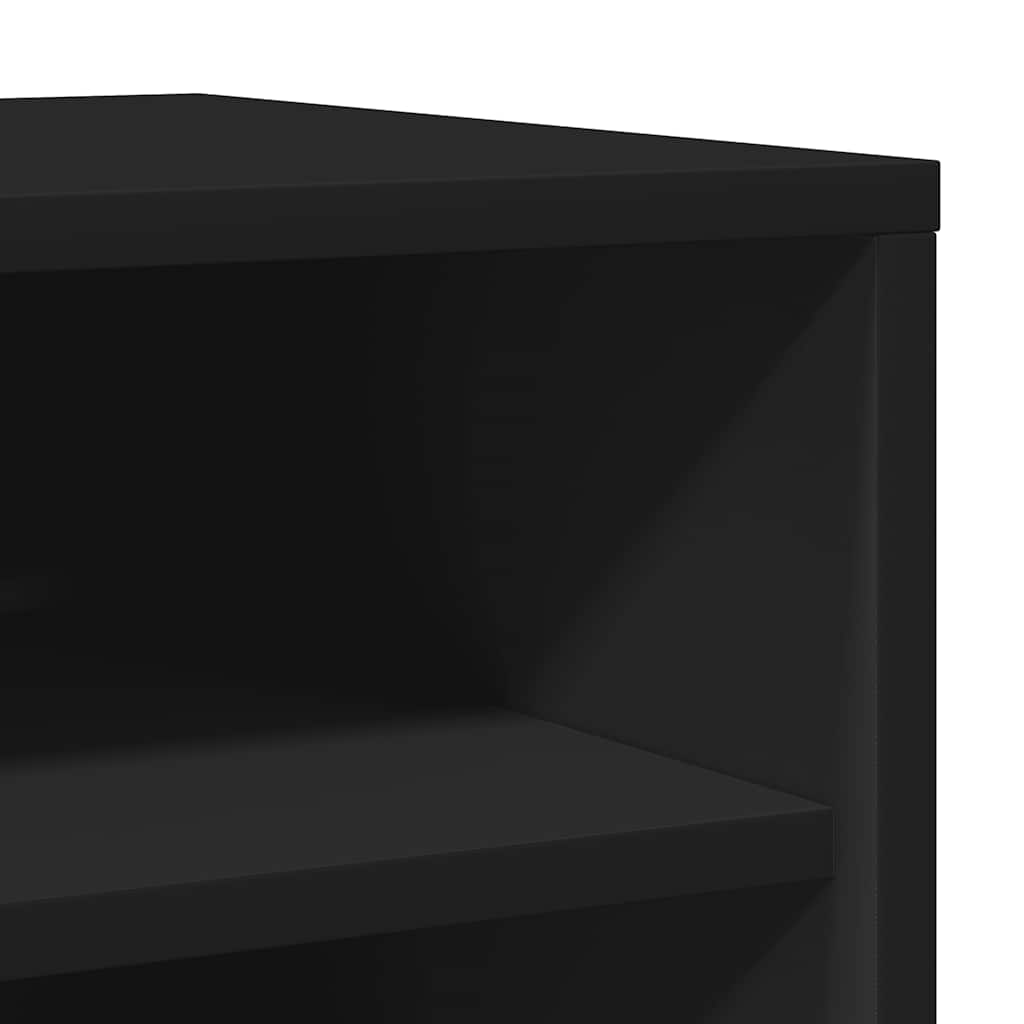 808984 vidaXL Shoe Cabinets 2 pcs Black 31,5x35x70 cm Engineered Wood
