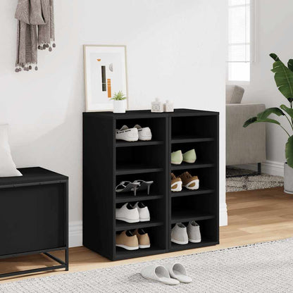 808984 vidaXL Shoe Cabinets 2 pcs Black 31,5x35x70 cm Engineered Wood
