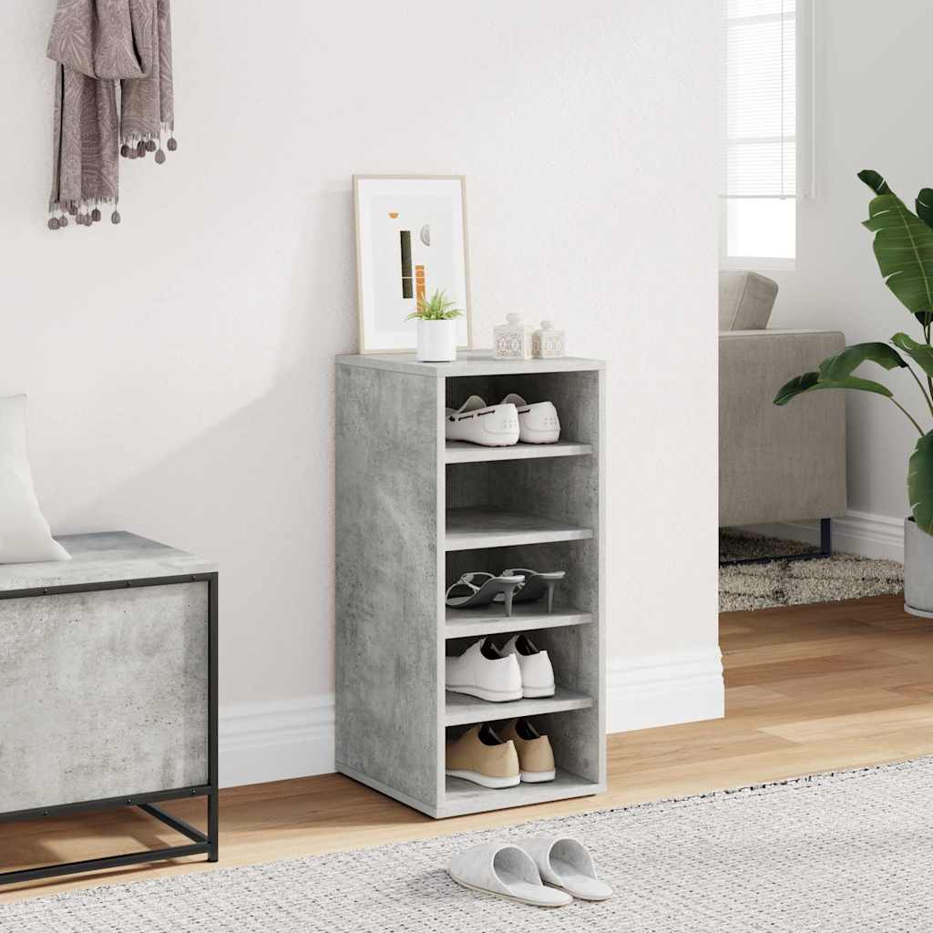 808989 vidaXL Shoe Cabinet Concrete Grey 31,5x35x70 cm Engineered Wood