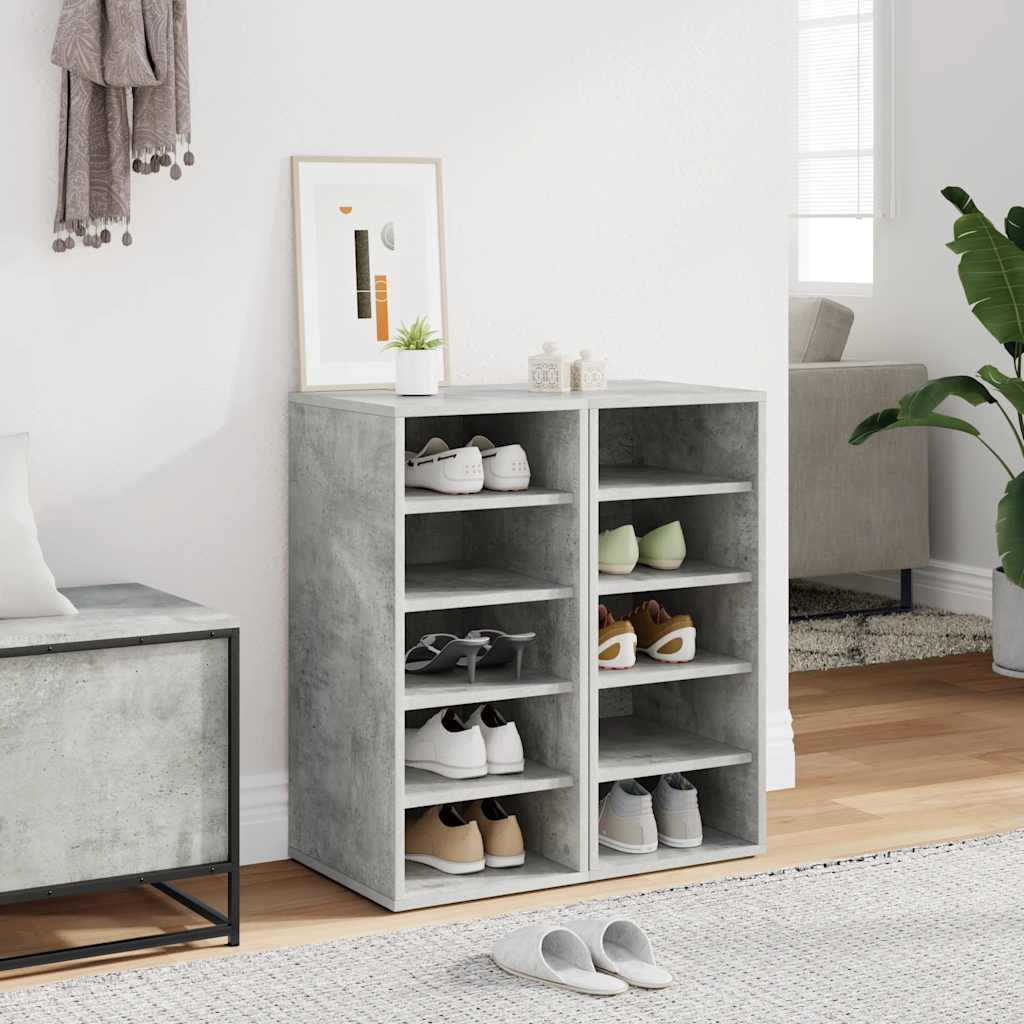 808990 vidaXL Shoe Cabinets 2 pcs Concrete Grey 31,5x35x70 cm Engineered Wood