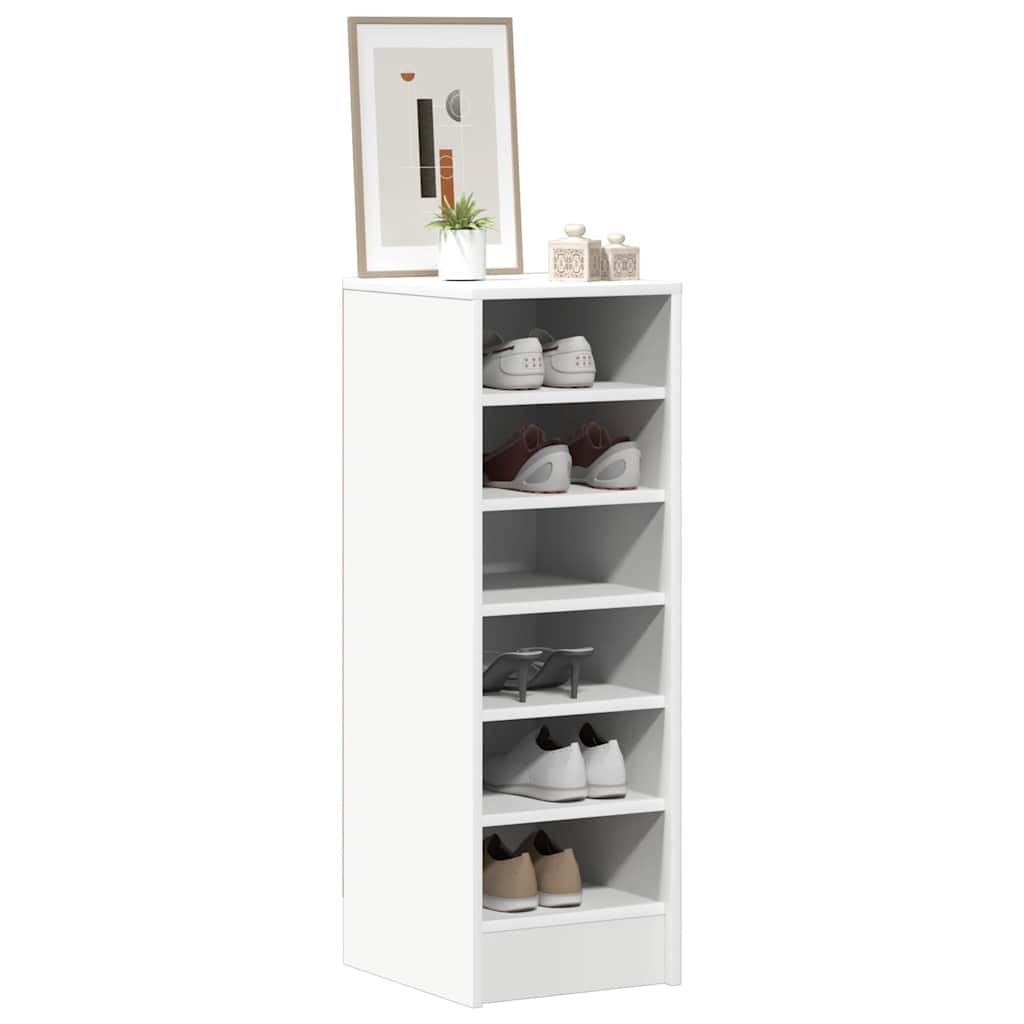 808999 vidaXL Shoe Cabinet White 31,5x35x90 cm Engineered Wood
