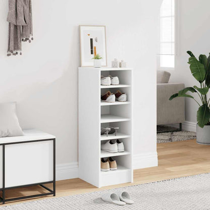 808999 vidaXL Shoe Cabinet White 31,5x35x90 cm Engineered Wood
