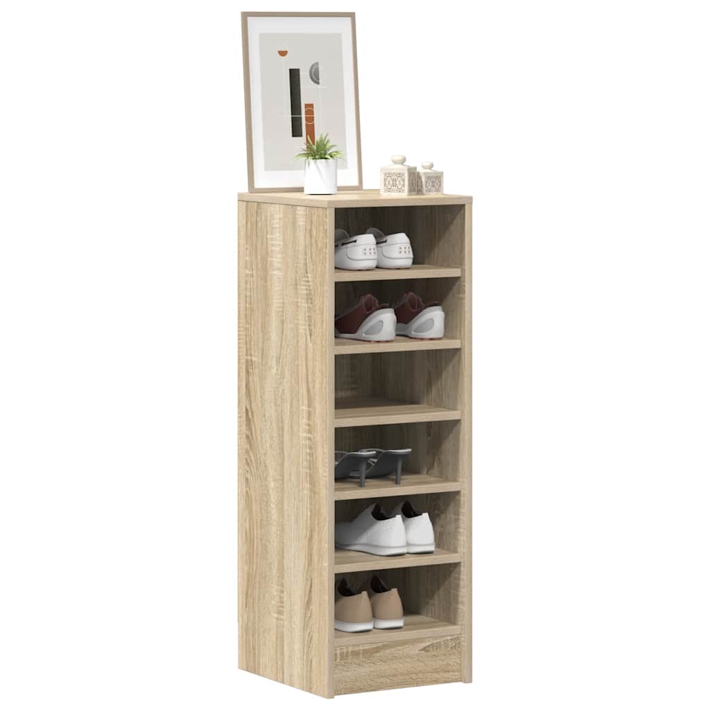 809002 vidaXL Shoe Cabinet Sonoma Oak 31,5x35x90 cm Engineered Wood
