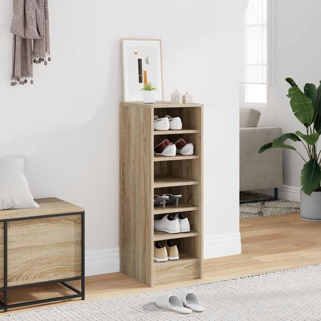 809002 vidaXL Shoe Cabinet Sonoma Oak 31,5x35x90 cm Engineered Wood