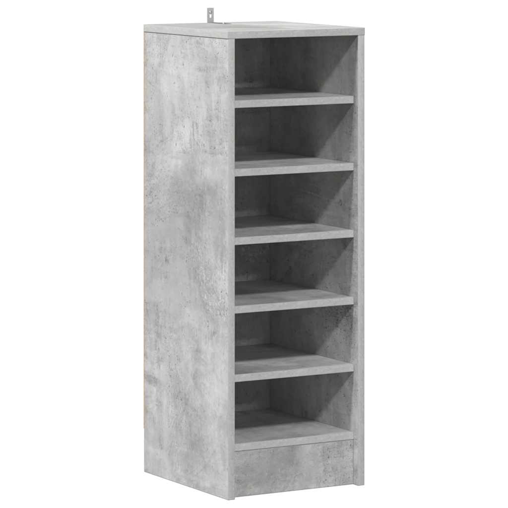 809003 vidaXL Shoe Cabinet Concrete Grey 31,5x35x90 cm Engineered Wood