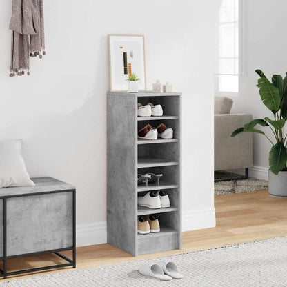 809003 vidaXL Shoe Cabinet Concrete Grey 31,5x35x90 cm Engineered Wood