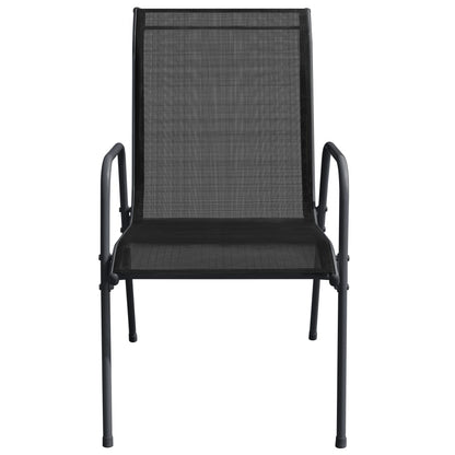 Garden Chairs 2 pcs Steel and Textilene Black