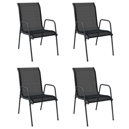 Garden Chairs 4 pcs Steel and Textilene Black