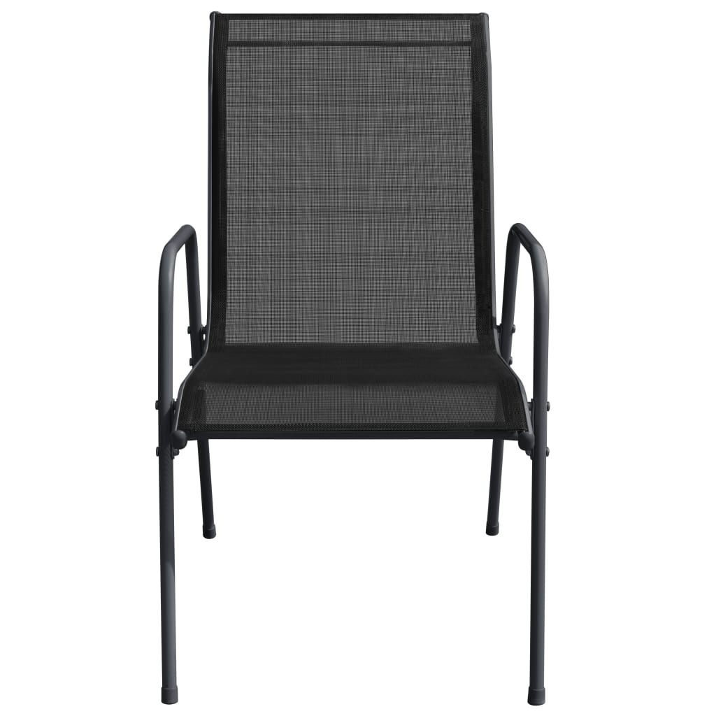 Garden Chairs 4 pcs Steel and Textilene Black