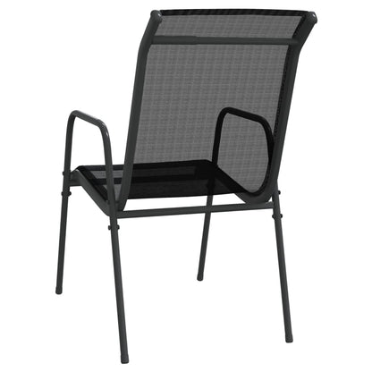 Garden Chairs 4 pcs Steel and Textilene Black