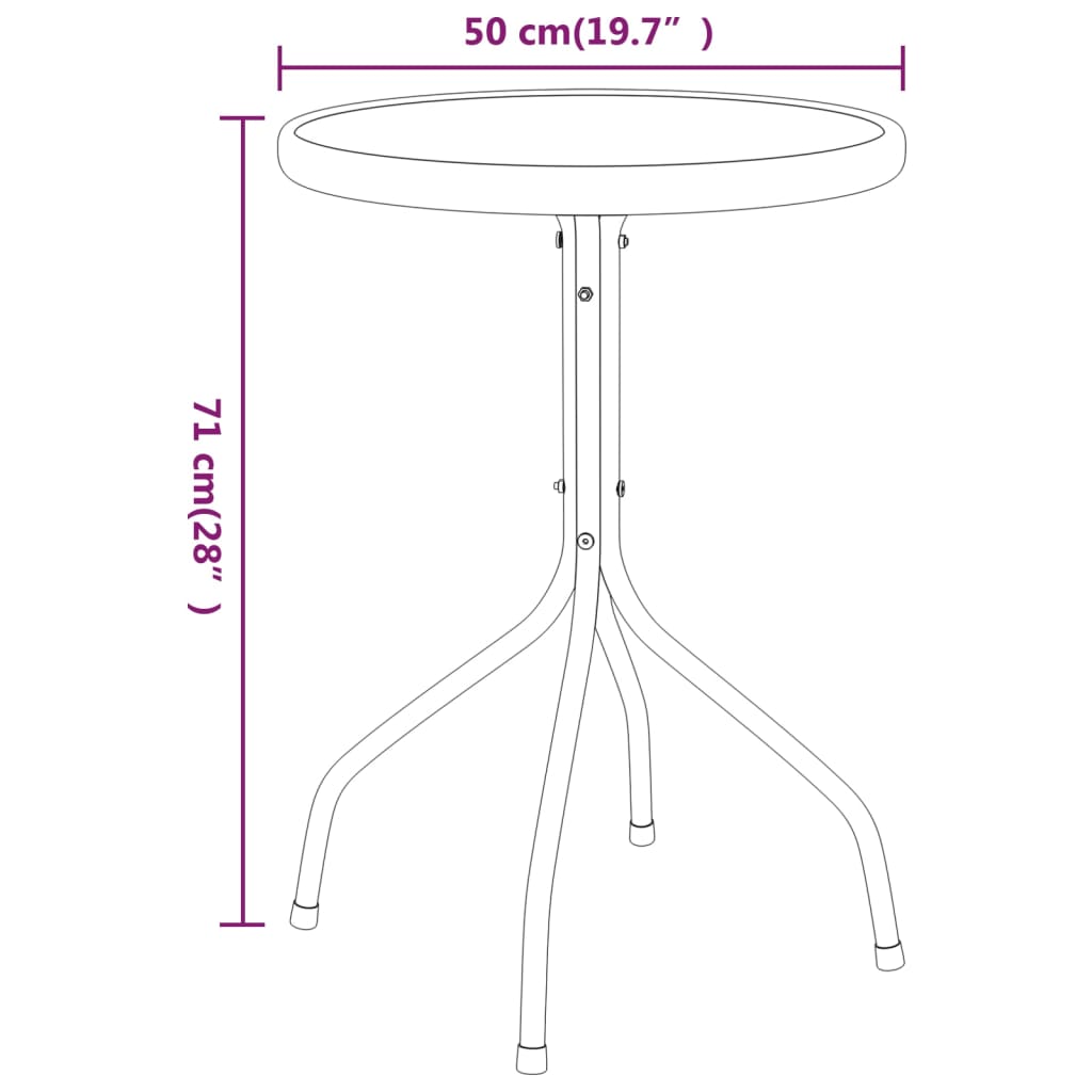 Garden Table Ø50x71 cm Steel Anthracite