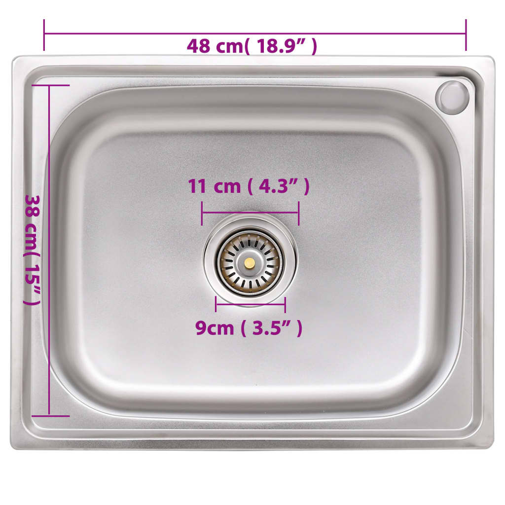 Camping Sink Single Basin Stainless Steel