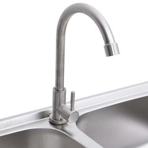 Camping Sink Double Basins with Tap Stainless Steel