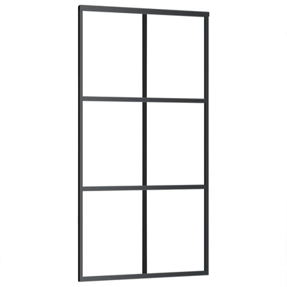 Sliding Door with Hardware Set ESG Glass&Aluminium 102x205 cm