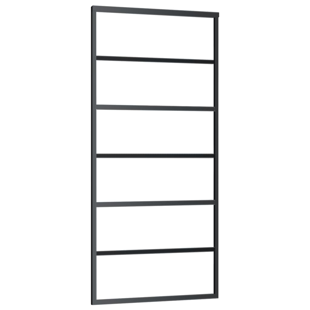 Sliding Door with Hardware Set ESG Glass&Aluminium 90x205 cm