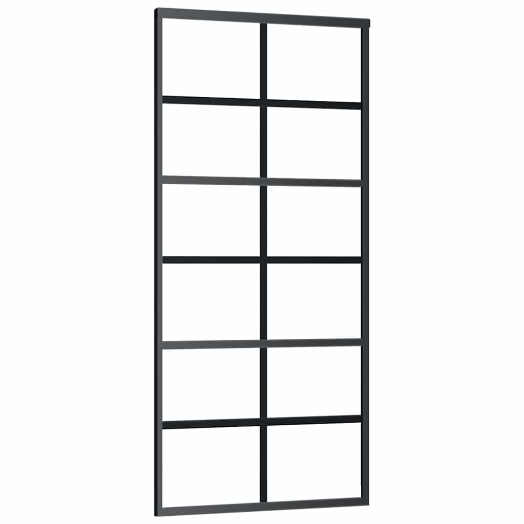 Sliding Door with Hardware Set ESG Glass&Aluminium 90x205 cm