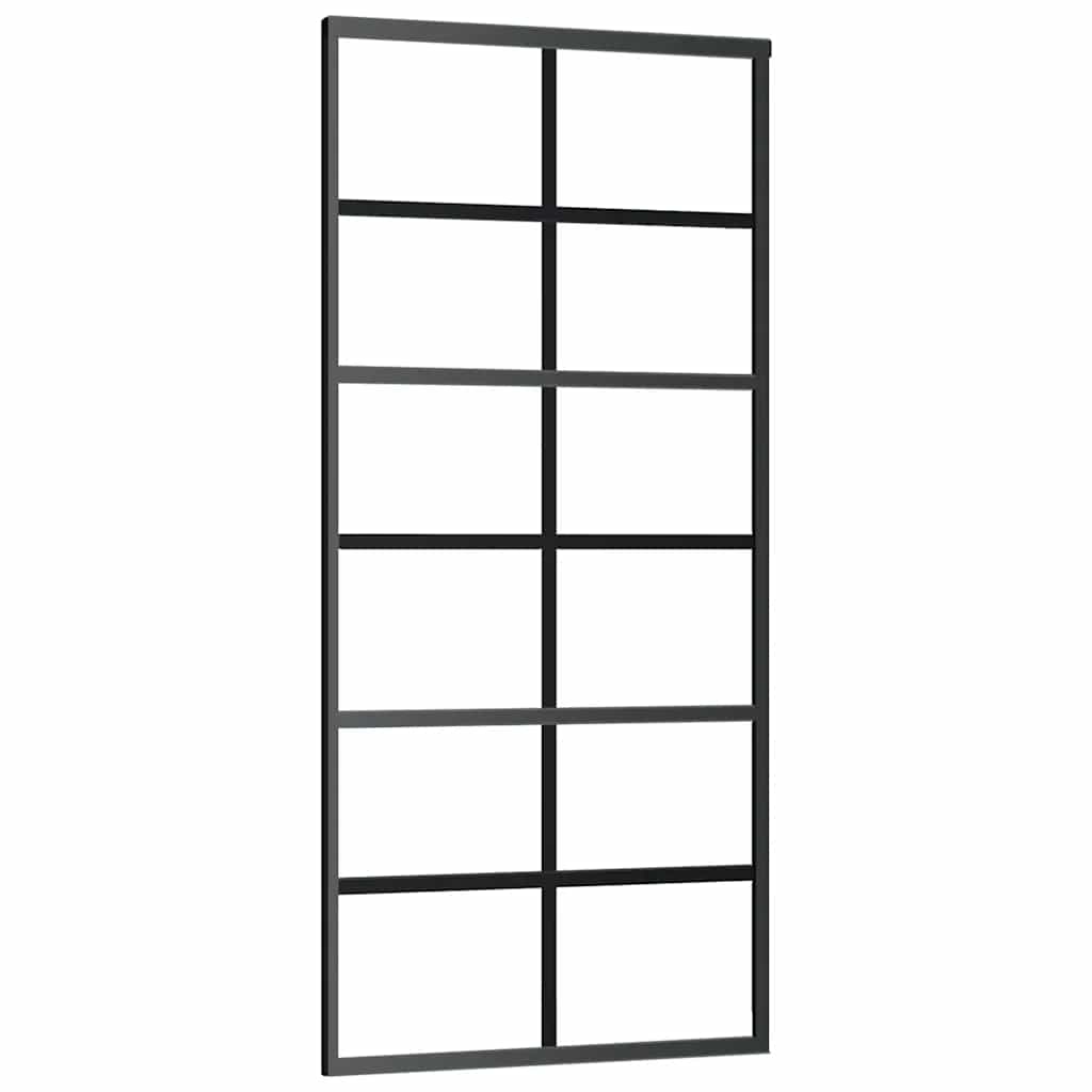 Sliding Door with Hardware Set ESG Glass&Aluminium 90x205 cm