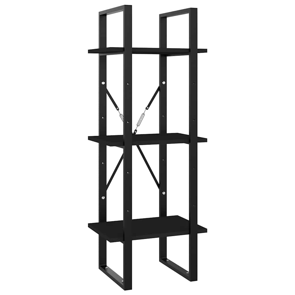 5-Tier Book Cabinet Black 15.7"x11.8"x68.9" Engineered Wood