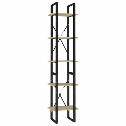 5-Tier Book Cabinet Sonoma Oak 15.7"x11.8"x68.9" Engineered Wood