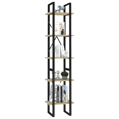 5-Tier Book Cabinet Sonoma Oak 15.7"x11.8"x68.9" Engineered Wood