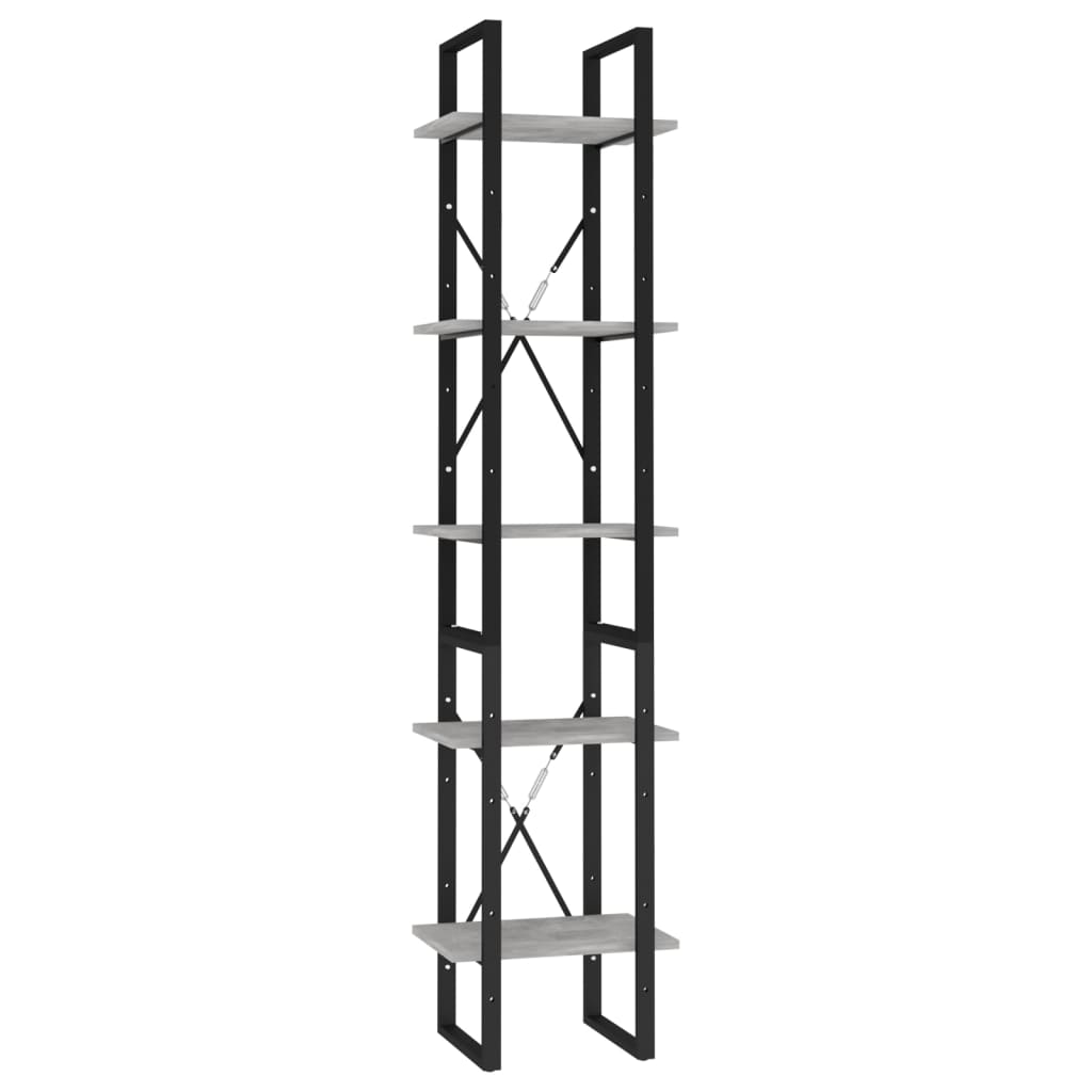 Book Cabinet Concrete Grey Engineered wood, Metal Book Cabinet