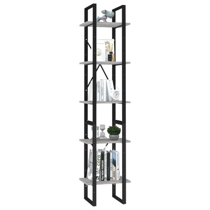 Book Cabinet Concrete Grey Engineered wood, Metal Book Cabinet