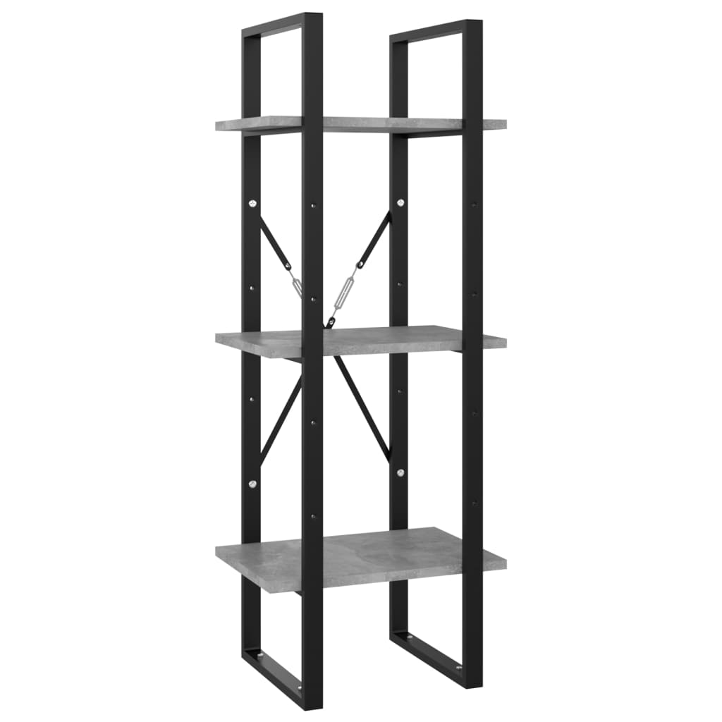 Book Cabinet Concrete Grey Engineered wood, Metal Book Cabinet