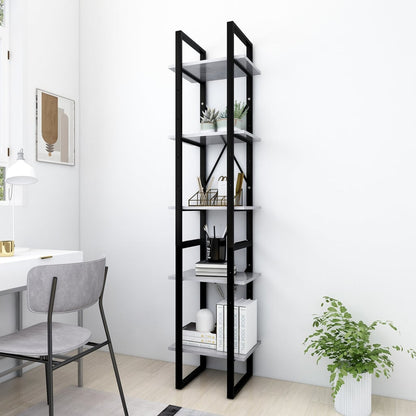 Book Cabinet Concrete Grey Engineered wood, Metal Book Cabinet
