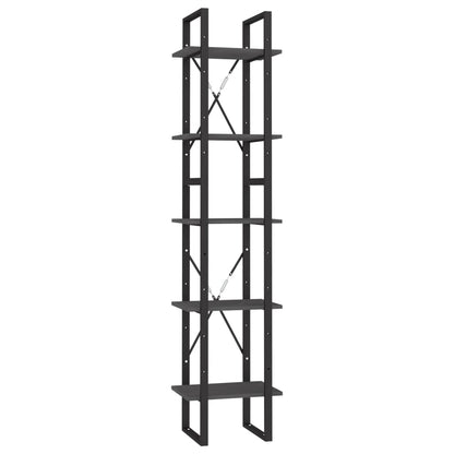5-Tier Book Cabinet Grey 40x30x175 cm Pinewood