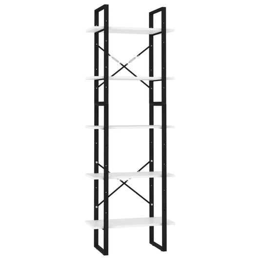 5-Tier Book Cabinet White 60x30x175 cm Engineered Wood