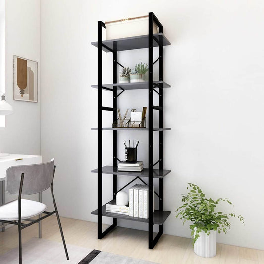 Book Cabinet | Grey | Engineered Wood, Metal | Medium | Book Cabinet