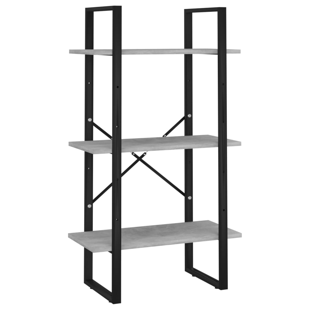 5-Tier Book Cabinet Concrete Grey 60x30x175 cm Engineered Wood