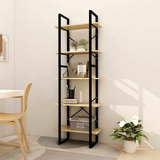 Book Cabinet | Pinewood and Black | Pinewood and Metal | Large