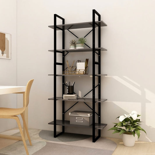 Book Cabinet | Grey | Engineered wood, metal | Large | Bookshelf