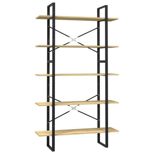 Book Cabinet | Natural wood and black | Pinewood, Metal | Large