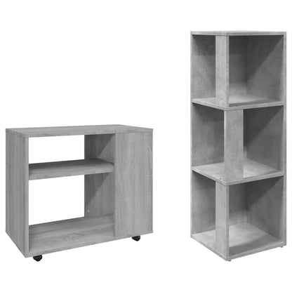 809030 vidaXL Corner Cabinet Concrete Grey 33x33x100 cm Engineered Wood