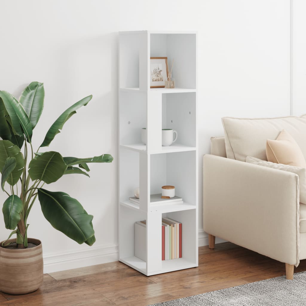 809035 vidaXL Corner Cabinet White 33x33x132 cm Engineered Wood